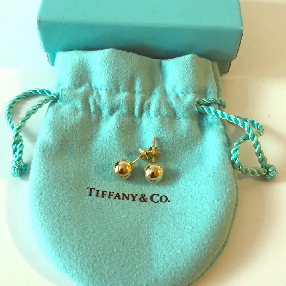Tiffany 18K Gold Ball Earrings